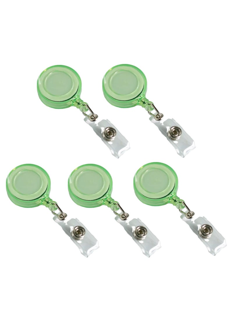 5-Piece Badge Reel For ID Cards Clear Green